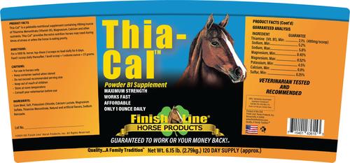 Show full view: Finish Line Thia-Cal Liquid B1 Calming Powder Horse Supplement, 6.15-lb tub slide 2 of 3