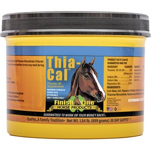 Finish Line Thia-Cal Liquid B1 Calming Powder Horse Supplement, 1.54-lb tub