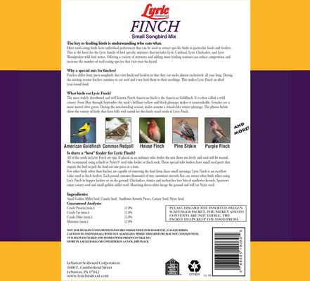 Show full view: Lyric Finch Small Songbird Wild Bird Food, 20-lb bag slide 2 of 11