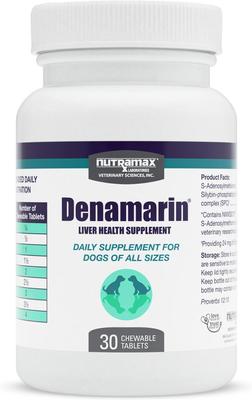Show full view: Nutramax Denamarin with S-Adenosylmethionine & Silybin Chewable Tablets Liver Supplement for Dogs, 30 count slide 3 of 13