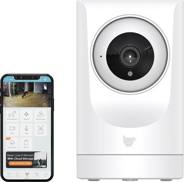 Show full view: INSTACHEW Purrsight 360 Degree Wi-Fi Security Cat & Dog Pet Camera, White slide 1 of 10