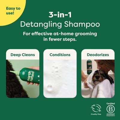 Show full view: Earth Rated 3-in-1 Detangling Dog Shampoo & Conditioner, White Tea & Basil Scent, 16-fl oz bottle slide 3 of 10