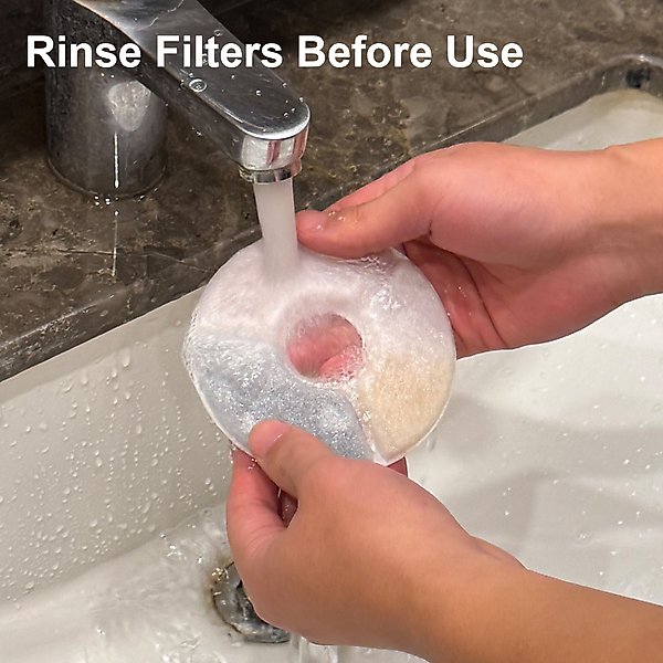 Show full view: Casfuy W8 & W7 Pet Water Fountain Replacement Filters & Sponges, White, 4 count slide 6 of 7