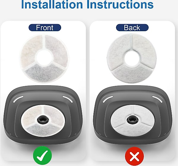 Show full view: Casfuy W8 & W7 Pet Water Fountain Replacement Filters & Sponges, White, 4 count slide 5 of 7