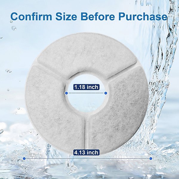 Show full view: Casfuy W8 & W7 Pet Water Fountain Replacement Filters & Sponges, White, 4 count slide 3 of 7