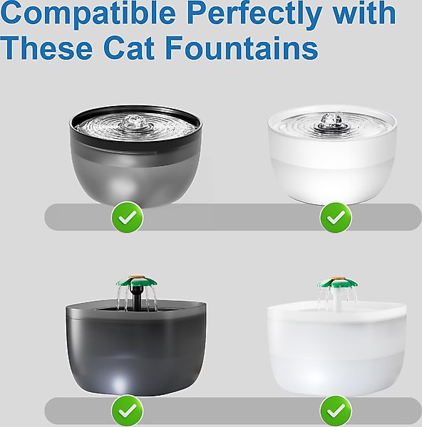 Show full view: Casfuy W8 & W7 Pet Water Fountain Replacement Filters & Sponges, White, 4 count slide 4 of 7