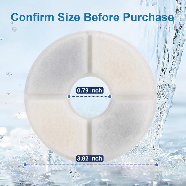Show full view: Casfuy SY-W08 & W08L Cat Water Fountain Replacement Filters & Sponges, 6 count slide 7 of 8
