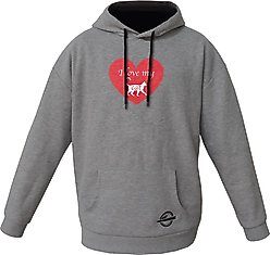 ISlide Valentine's Day I Love My Cat Hoodie, Grey, XXX-Large