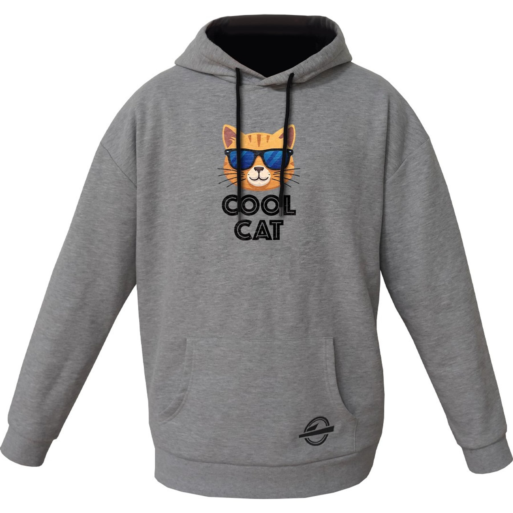 ISlide Cool Cat Hoodie, Grey, Medium