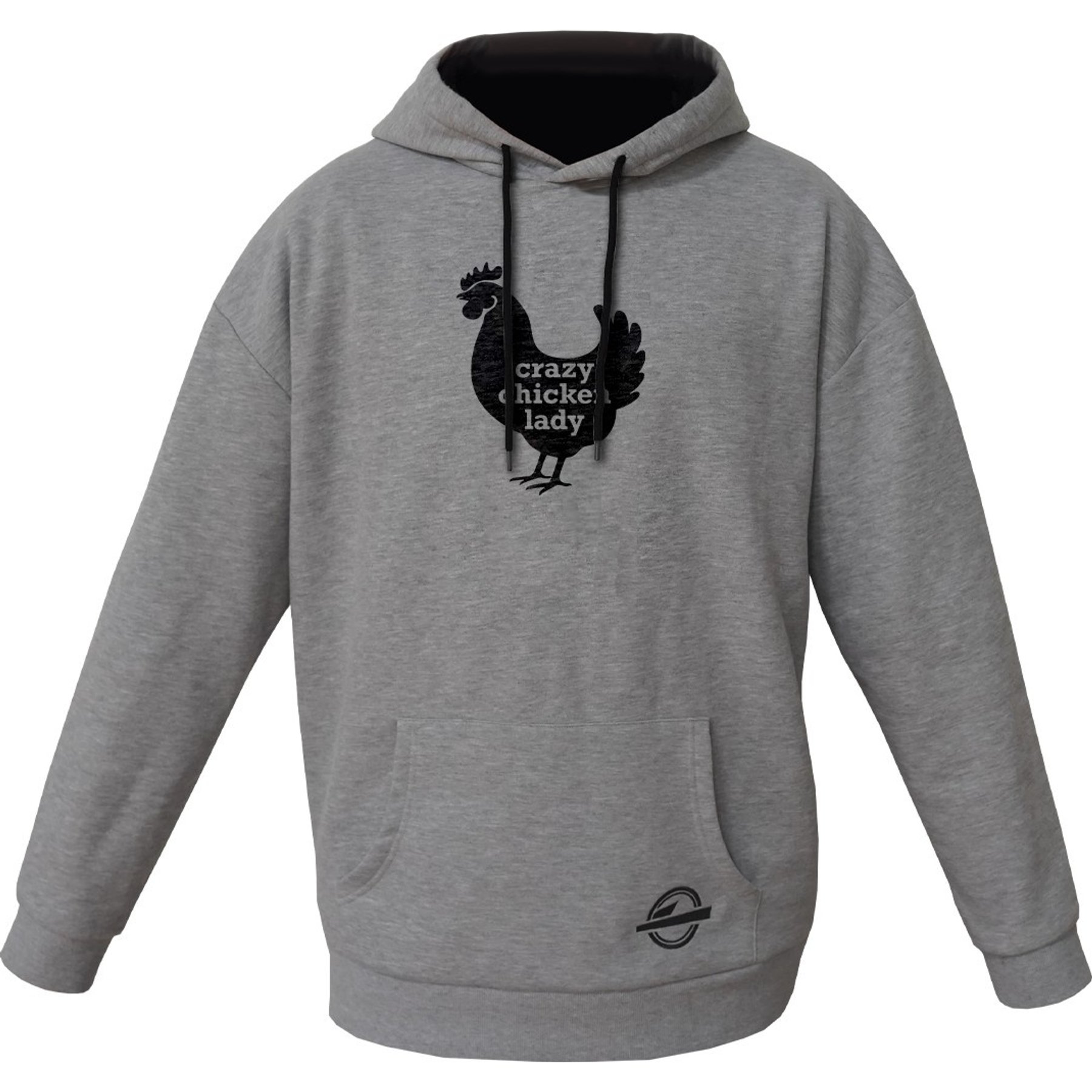 ISlide Crazy Chicken Lady Hoodie, Grey, XX-Large