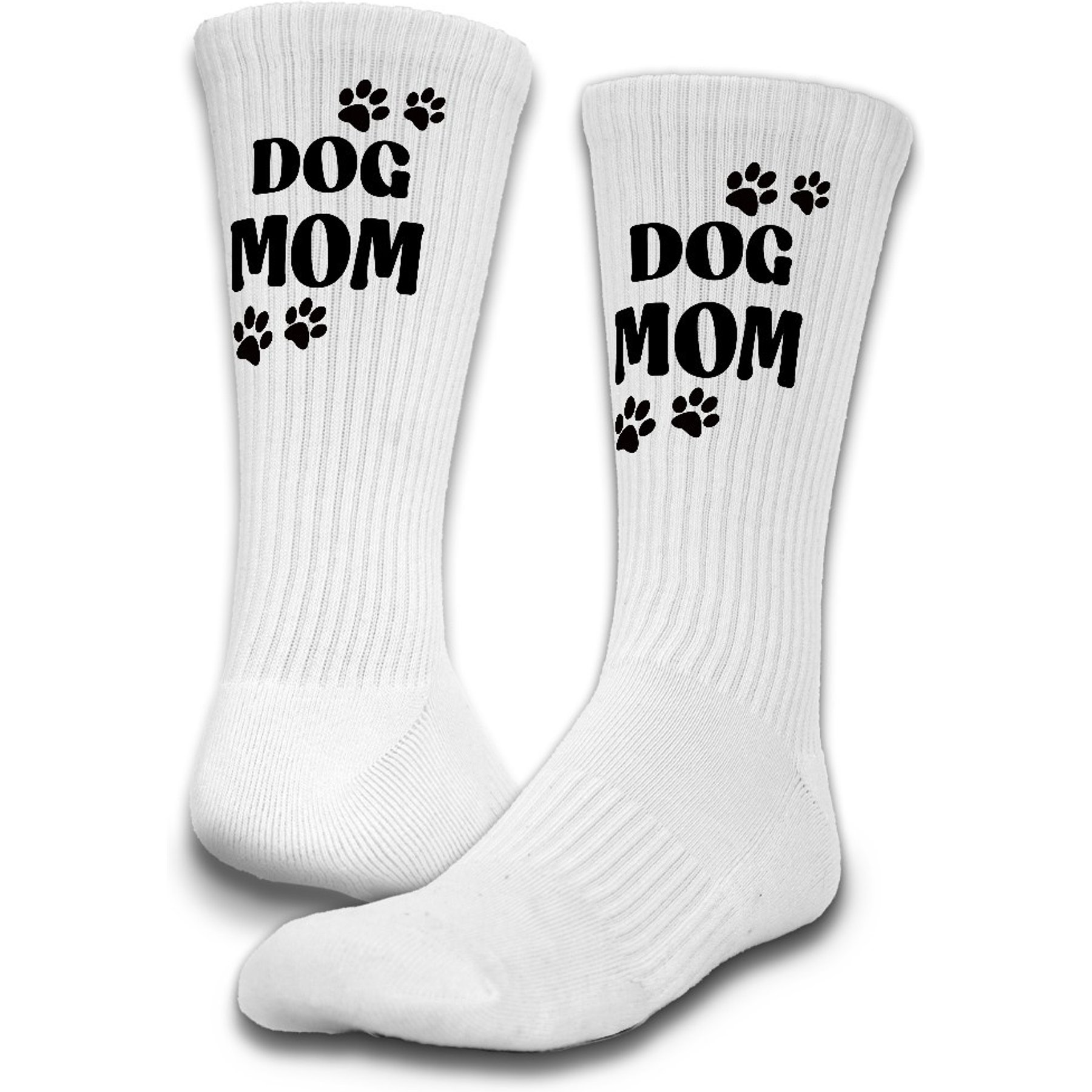 ISlide Dog Mom Socks, Great White, Large