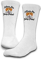 ISlide Furry Friend Socks, Great White, Large