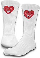 ISlide Valentine's Day I Love My Cat Socks, Great White, Large