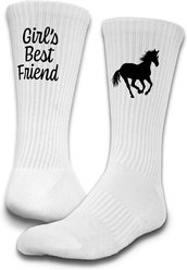 ISlide Girls Best Friend Socks, Great White, Large