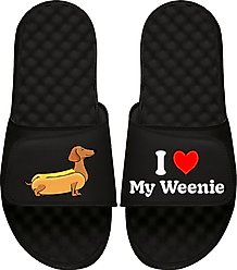 ISlide Valentine's Day Love My Weenie Slides, Black, W14 / M13