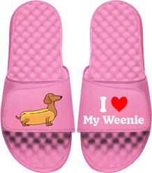 ISlide Valentine's Day Love My Weenie Slides, Pink, W7 / M6