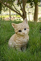 Hi-Line Gift Sitting Kitten Statue, 8-in, Orange & Cream