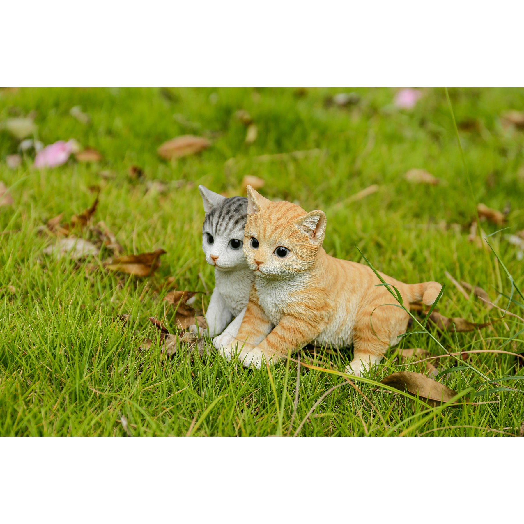 Hi-Line Gift Kittens Sitting Together Cat Statue, Multicolor, 5.12-in