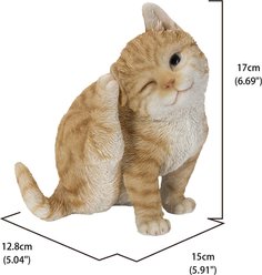 Hi-Line Gift Cat Scratching Ear Cat State, Orange & White, 6.7-in slide 2 of 7