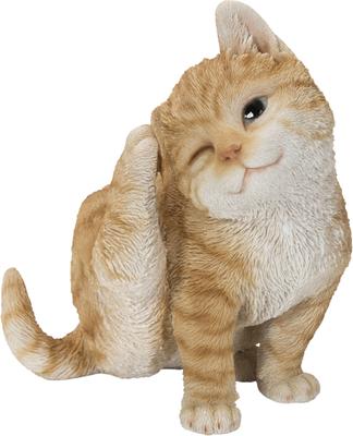 Show full view: Hi-Line Gift Cat Scratching Ear Cat State, Orange & White, 6.7-in slide 2 of 8