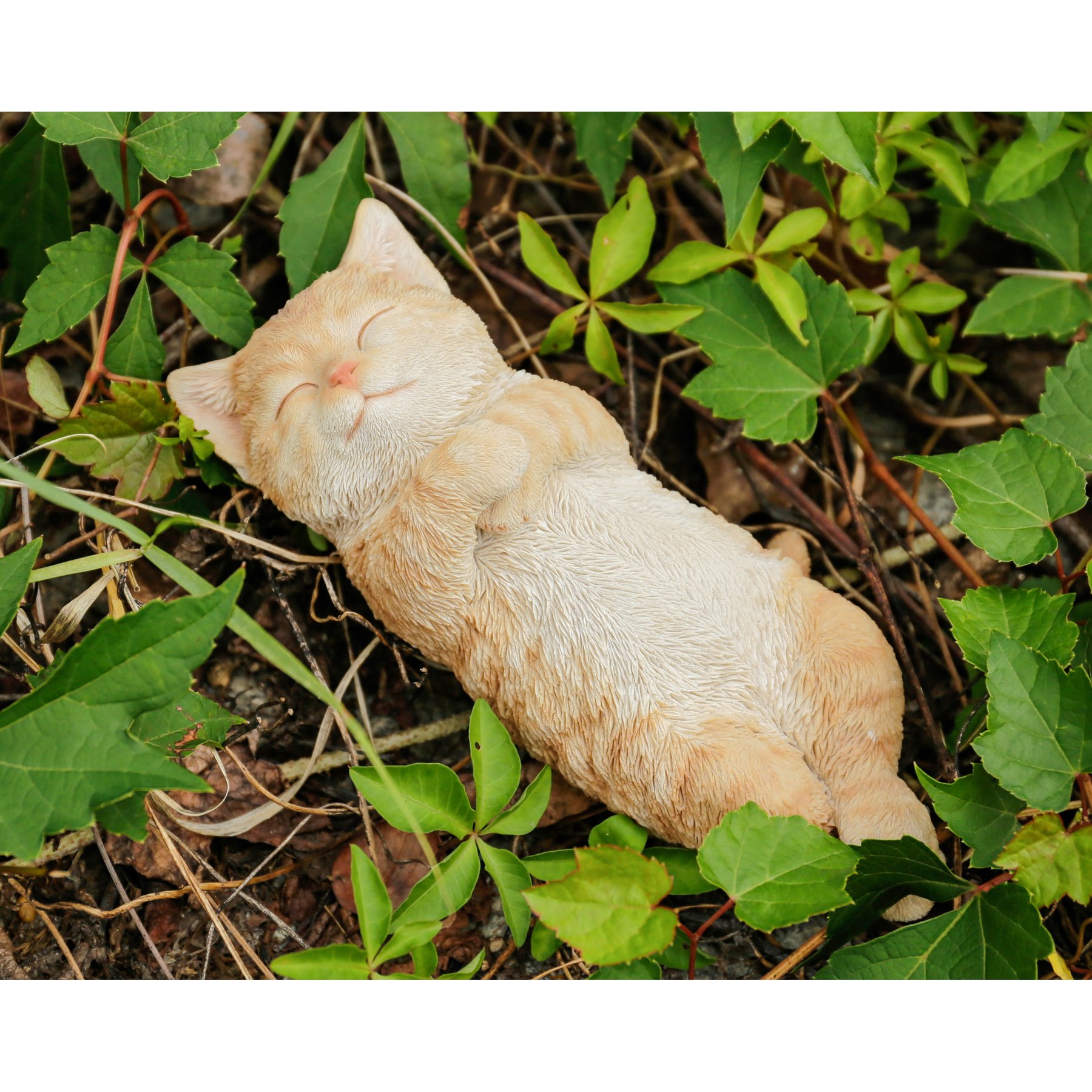 Hi-Line Gift Sleeping Cat Statue, 2.5-in, Orange