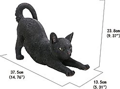Hi-Line Gift Stretching Cat Statue, 9.37-in, Black slide 2 of 8