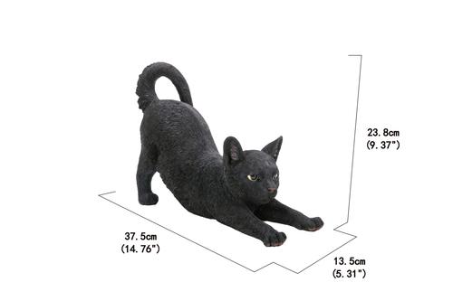 Show full view: Hi-Line Gift Stretching Cat Statue, 9.37-in, Black slide 8 of 8