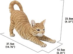 Hi-Line Gift Stretching Cat Statue, 9.37-in, Orange slide 2 of 8