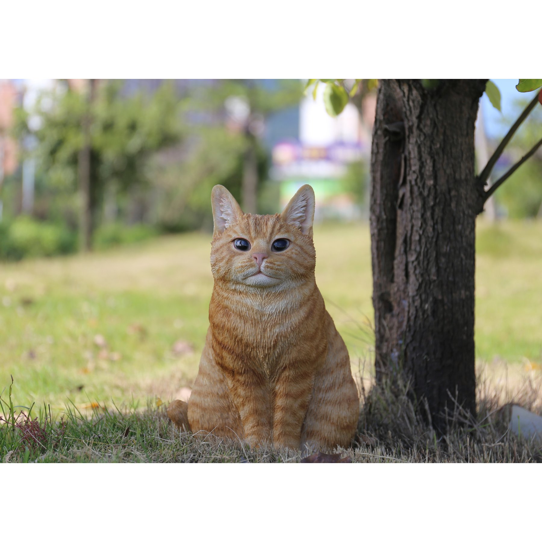 Hi-Line Gift Sitting Cat Statue, 11.5-in, Orange