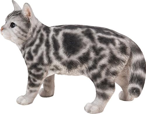 Show full view: Hi-Line Gift Standing American Shorthair Cat Statue, Black & Gray, 11.5-in slide 3 of 5