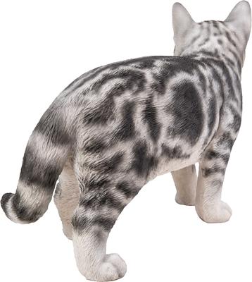 Show full view: Hi-Line Gift Standing American Shorthair Cat Statue, Black & Gray, 11.5-in slide 4 of 5