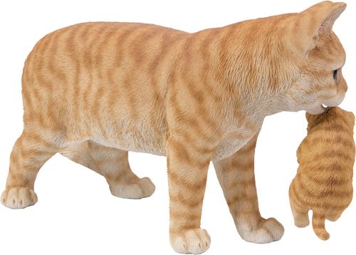 Show full view: Hi-Line Gift Mother Carrying Kitten Cat Statue, Orange, 10.25-in slide 4 of 8