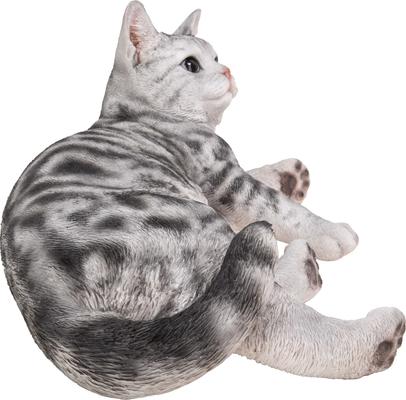 Show full view: Hi-Line Gift American Shorthair Lying Down Cat Statue, Black & White, 8-in slide 4 of 5
