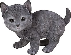 Hi-Line Gift Russian Blue Kitten Statue, 5.75-in