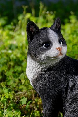 Show full view: Hi-Line Gift Looking Back Cat Statue, 10.35-in, Black & White slide 6 of 7