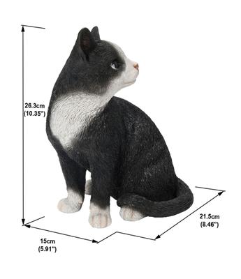 Show full view: Hi-Line Gift Looking Back Cat Statue, 10.35-in, Black & White slide 7 of 7