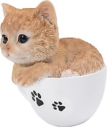 Hi-Line Gift Teacup Kitten Statue, 5.75-in, Orange & White slide 2 of 7