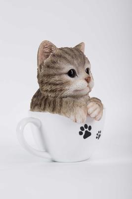 Show full view: Hi-Line Gift Teacup Kitten Statue, 5.75-in, Gray & White slide 7 of 8