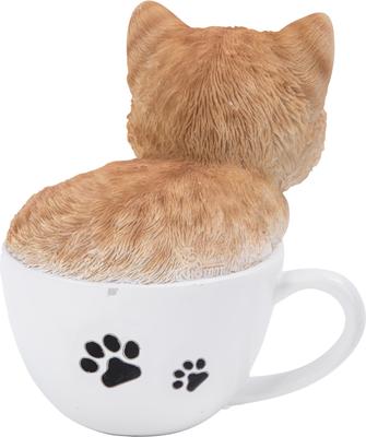 Show full view: Hi-Line Gift Teacup Kitten Statue, 5.75-in, Orange & White slide 5 of 7