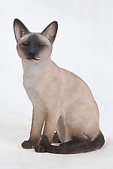 Hi-Line Gift Sitting Siamese Cat Statue, Black & Gray, 13.5-in