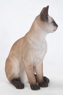Show full view: Hi-Line Gift Sitting Siamese Cat Statue, Black & Gray, 13.5-in slide 3 of 4