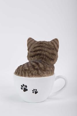 Show full view: Hi-Line Gift Teacup Kitten Statue, 5.75-in, Gray & White slide 5 of 8