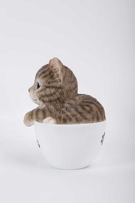 Show full view: Hi-Line Gift Teacup Kitten Statue, 5.75-in, Gray & White slide 4 of 8