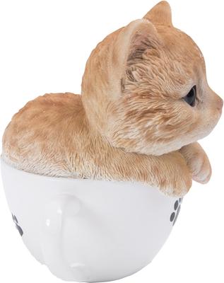 Show full view: Hi-Line Gift Teacup Kitten Statue, 5.75-in, Orange & White slide 6 of 7