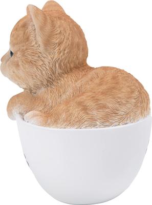 Show full view: Hi-Line Gift Teacup Kitten Statue, 5.75-in, Orange & White slide 4 of 7