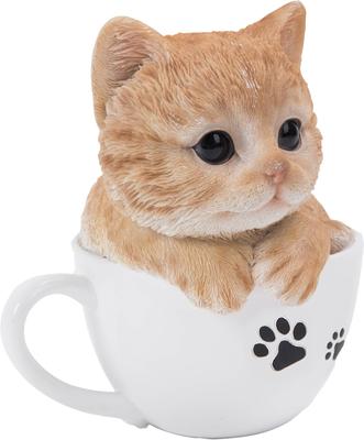 Show full view: Hi-Line Gift Teacup Kitten Statue, 5.75-in, Orange & White slide 7 of 7