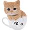 Show in main carousel: Hi-Line Gift Teacup Kitten Statue, 5.75-in, Orange & White slide 2 of 7