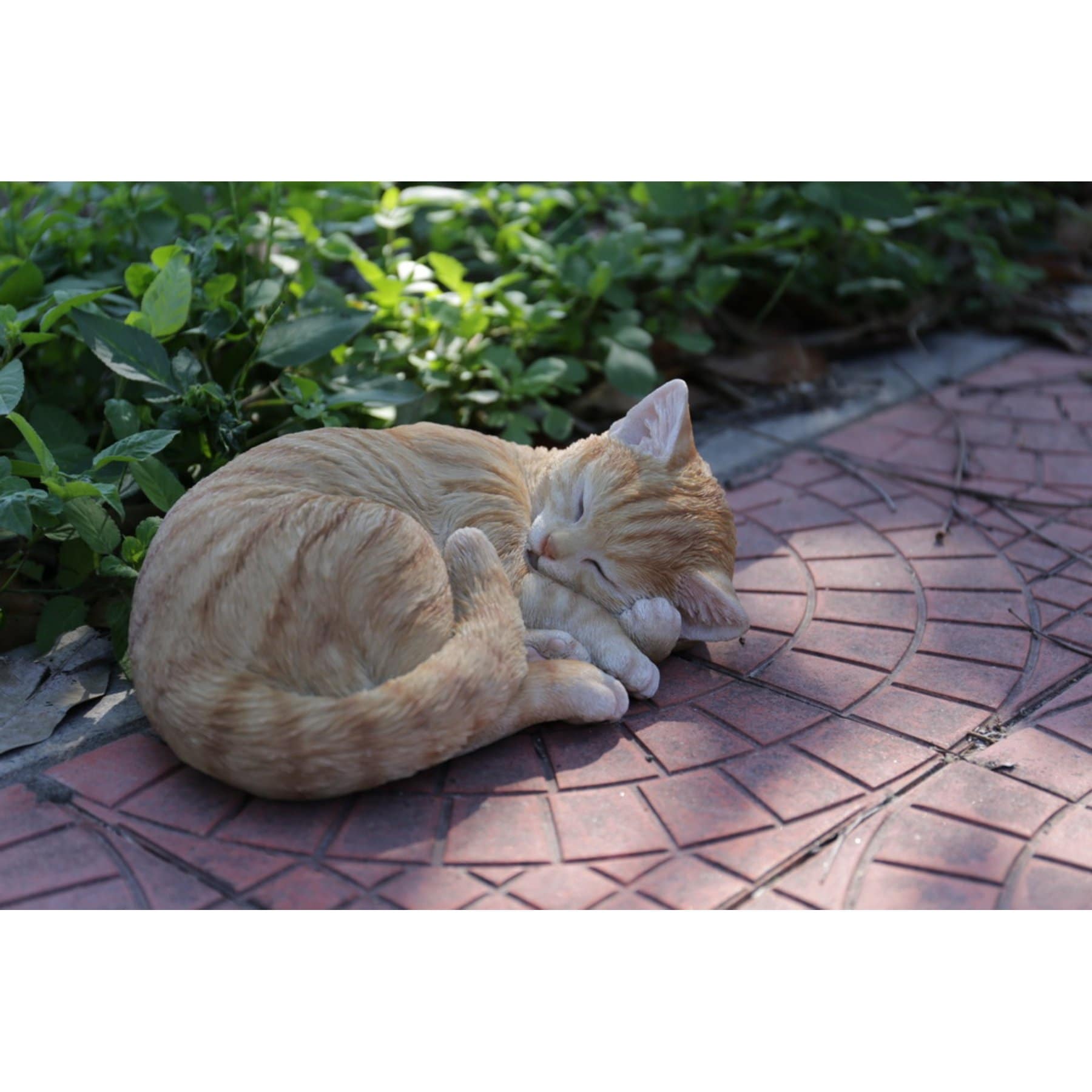 Hi-Line Gift Sleeping Cat Statue, Orange & Tan, 4.45-in