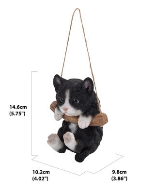 Show full view: Hi-Line Gift Hanging Kitten Statue, 5.5-in, Black & White slide 6 of 6