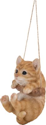 Show full view: Hi-Line Gift Hanging Kitten Statue, 5.5-in, Orange & White slide 4 of 6